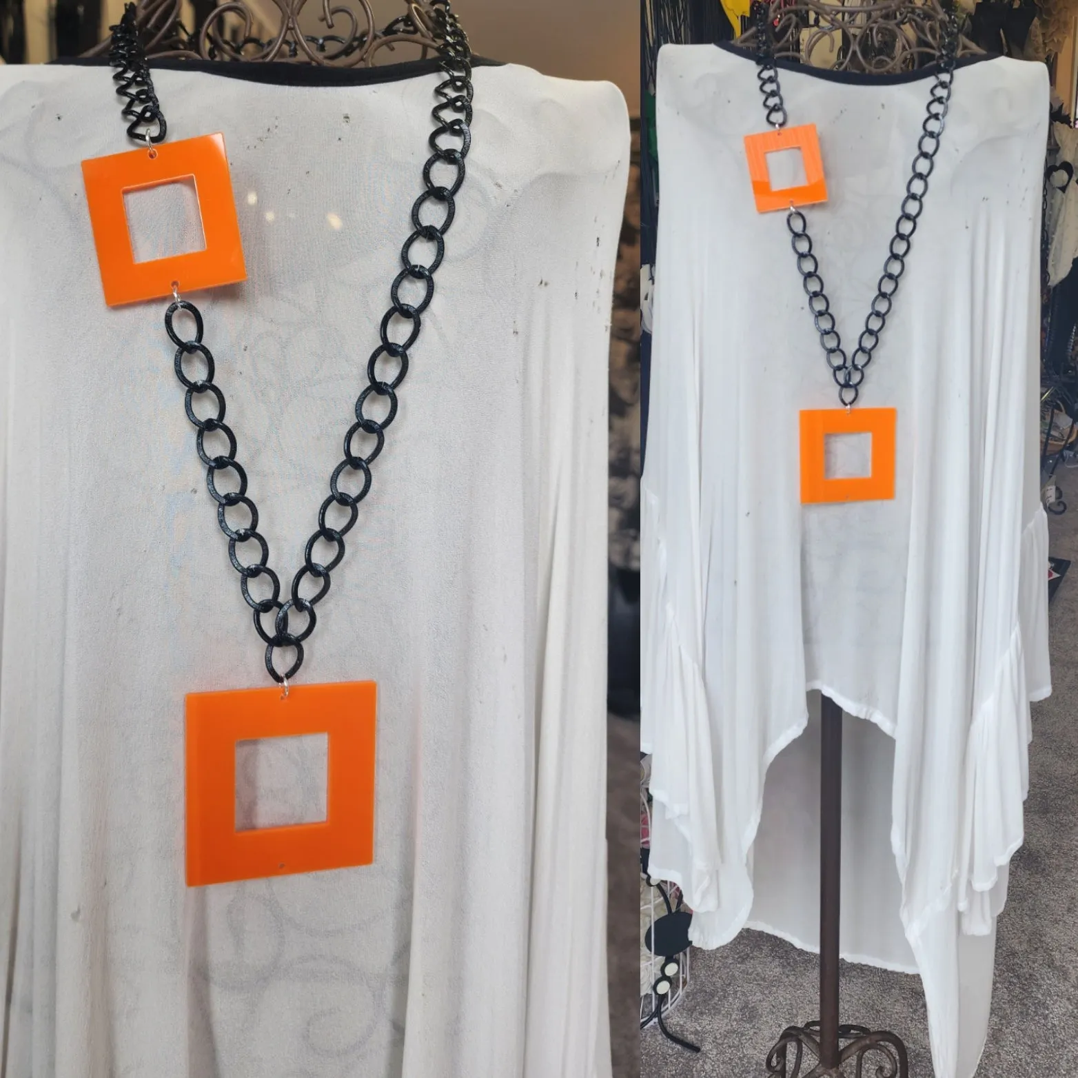 Chained Statement Necklace Square ChSQ