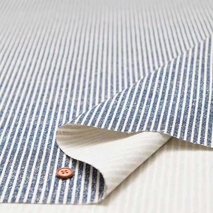 Cotton Printed Fabric - Denim Stripe