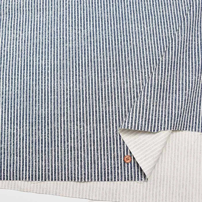 Cotton Printed Fabric - Denim Stripe
