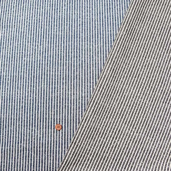 Cotton Printed Fabric - Denim Stripe