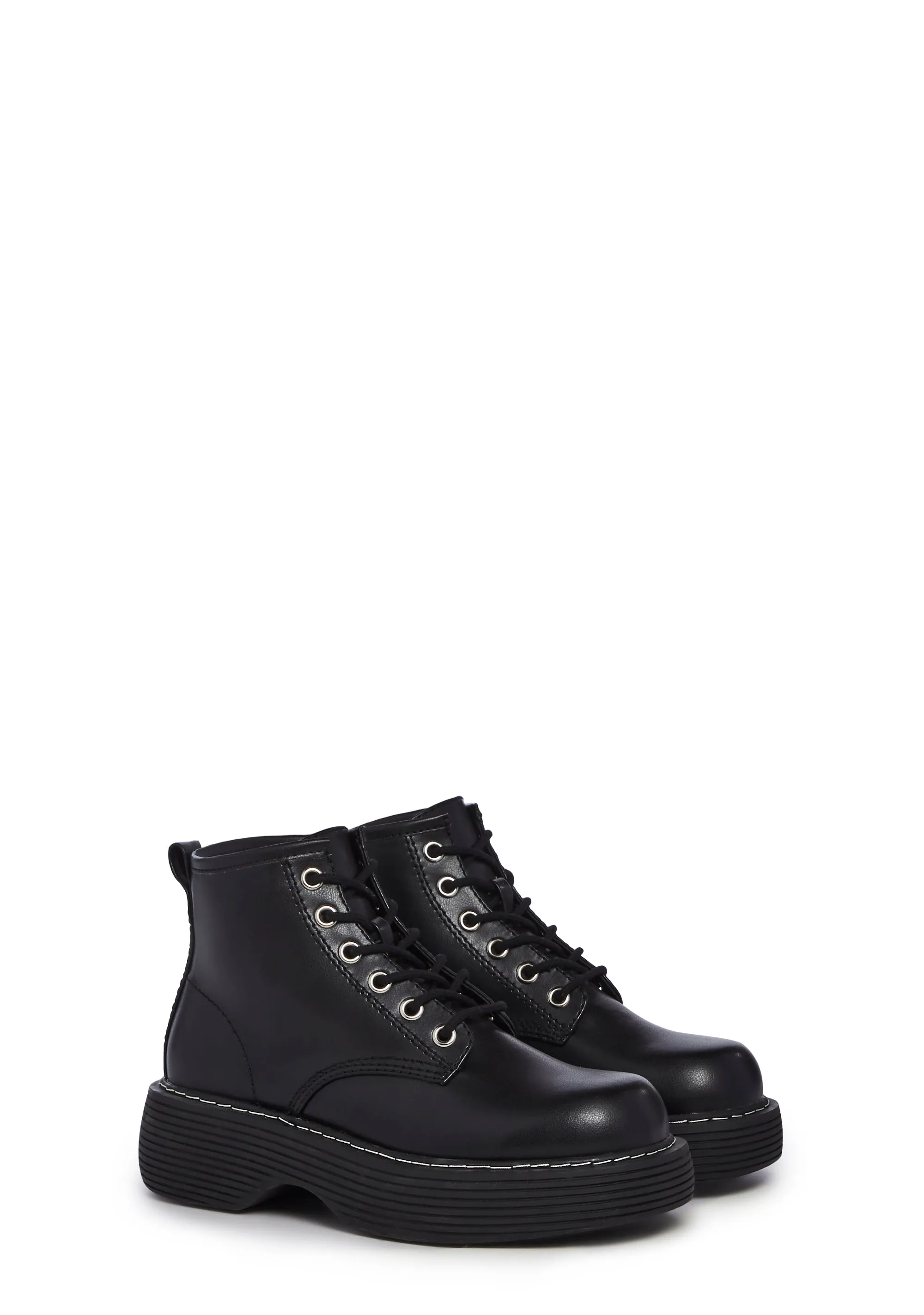 Edgy Anarchy Ankle Booties - Black