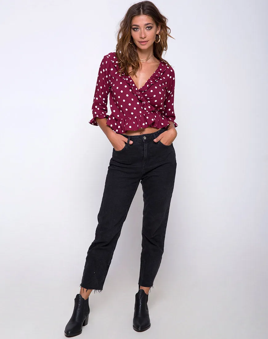 Giam Top in Medium Polka Wine