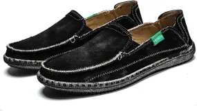 Men's Black Distressed Style Canvas Casual Shoes