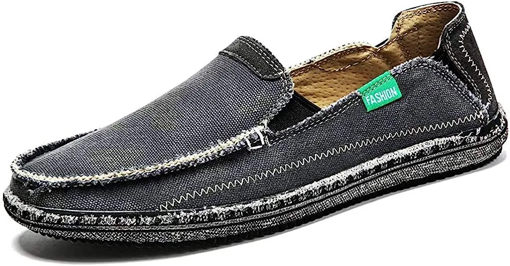 Men's Black Distressed Style Canvas Casual Shoes