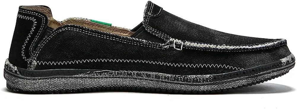 Men's Black Distressed Style Canvas Casual Shoes