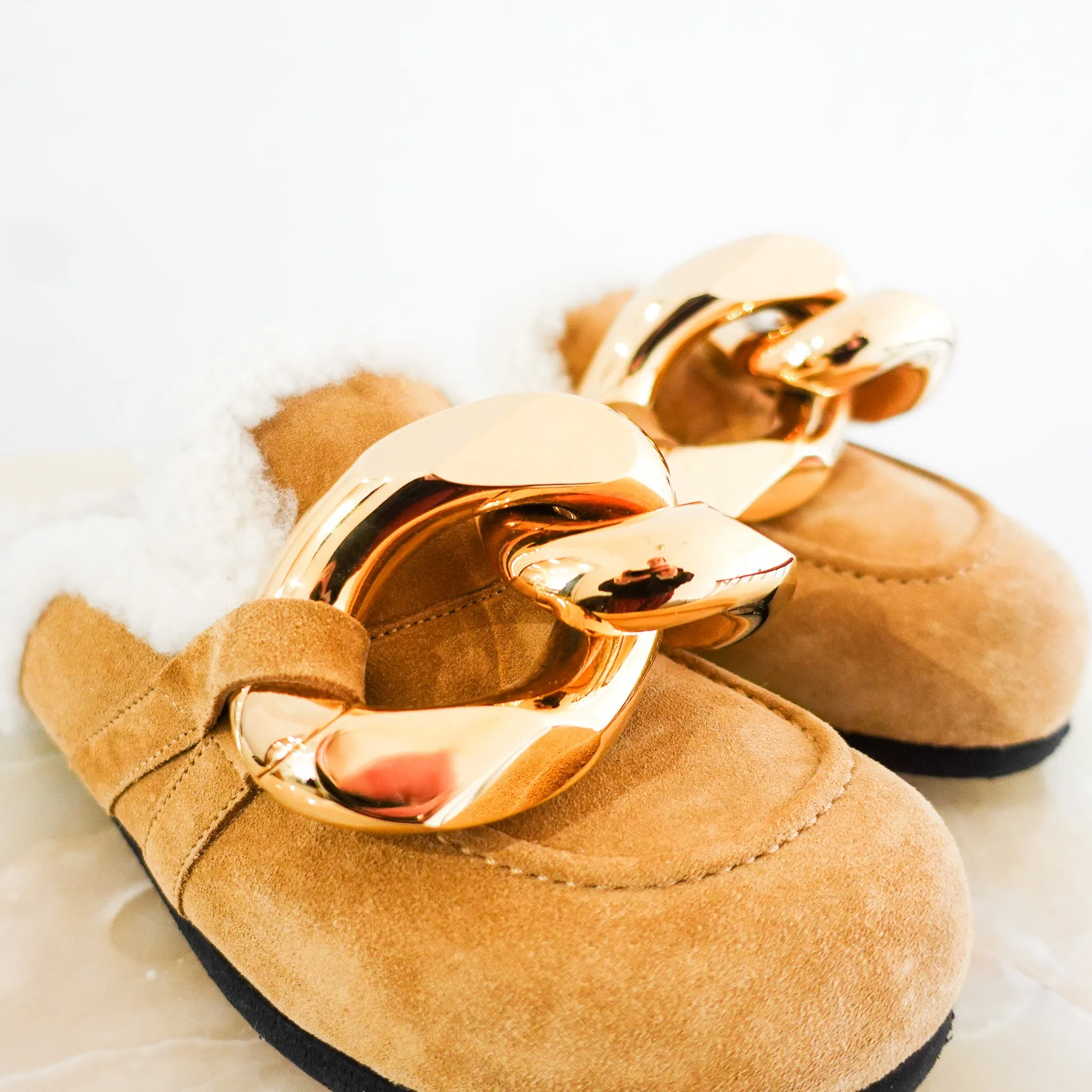 Shearling chain slides RRP £450