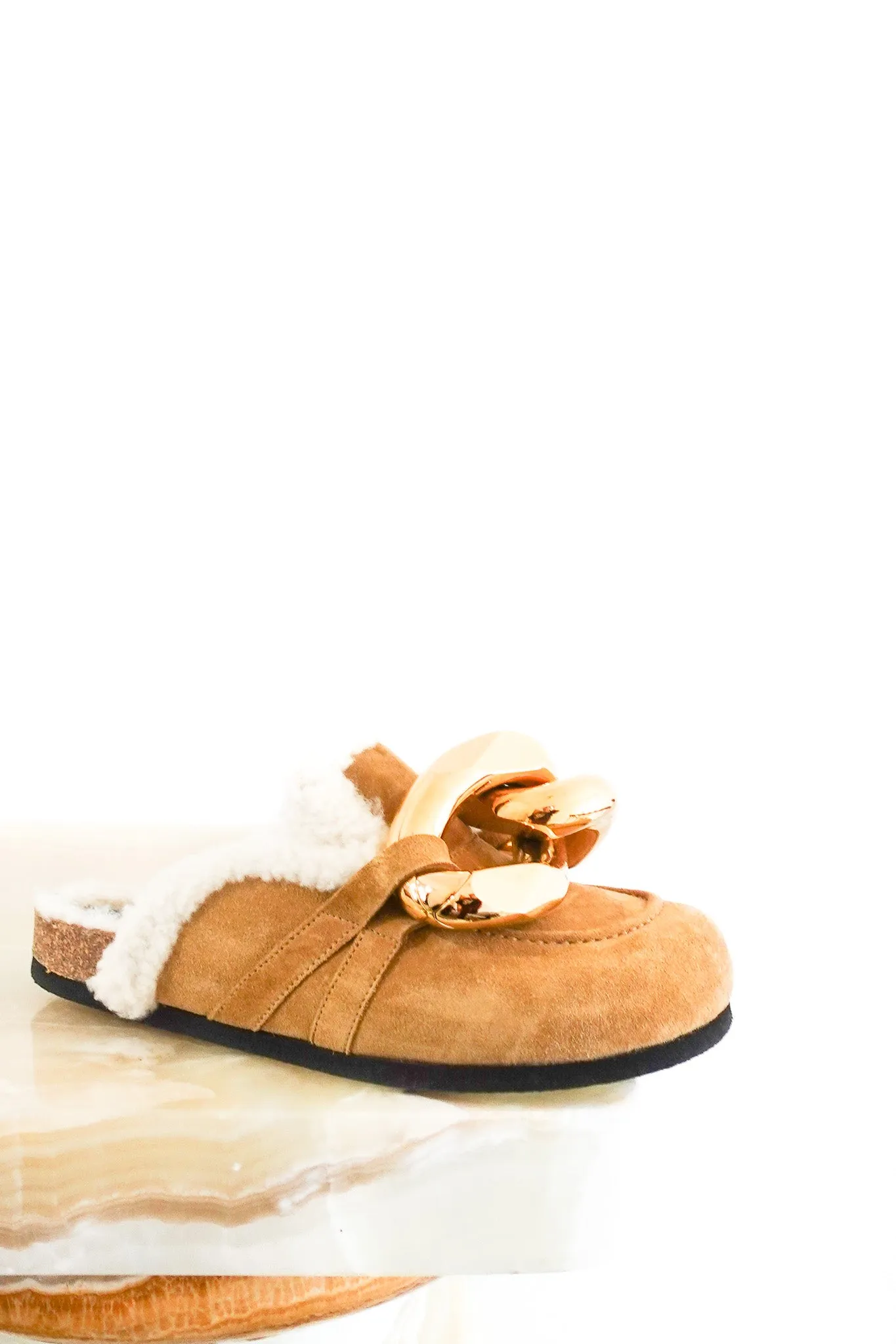 Shearling chain slides RRP £450