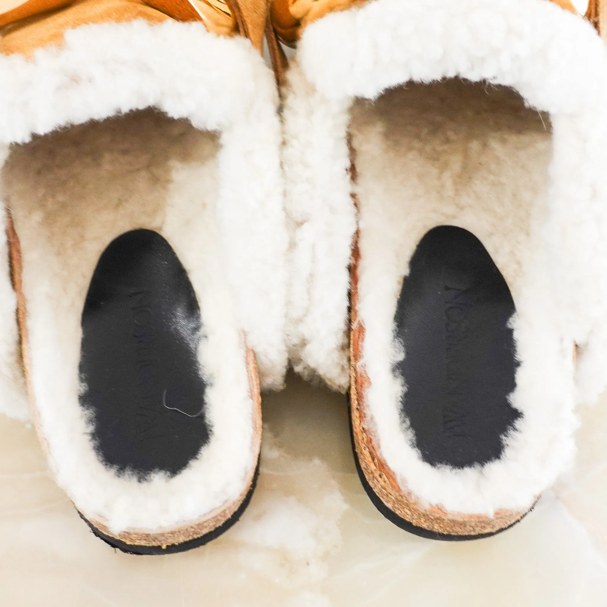 Shearling chain slides RRP £450